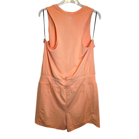 Sweaty Betty Gary Romper Sleeveless XL Tangerine Orange Knit Jersey Racer Back - Picture 5 of 12